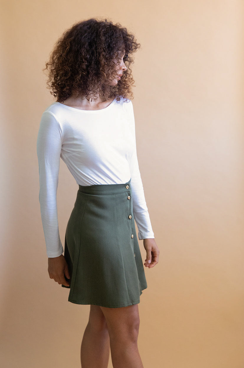 Khaki skirt womens green best sale