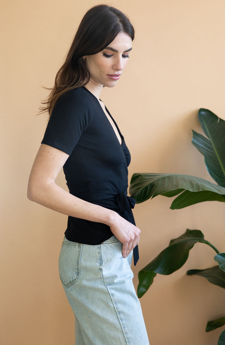 Black olive wrapover