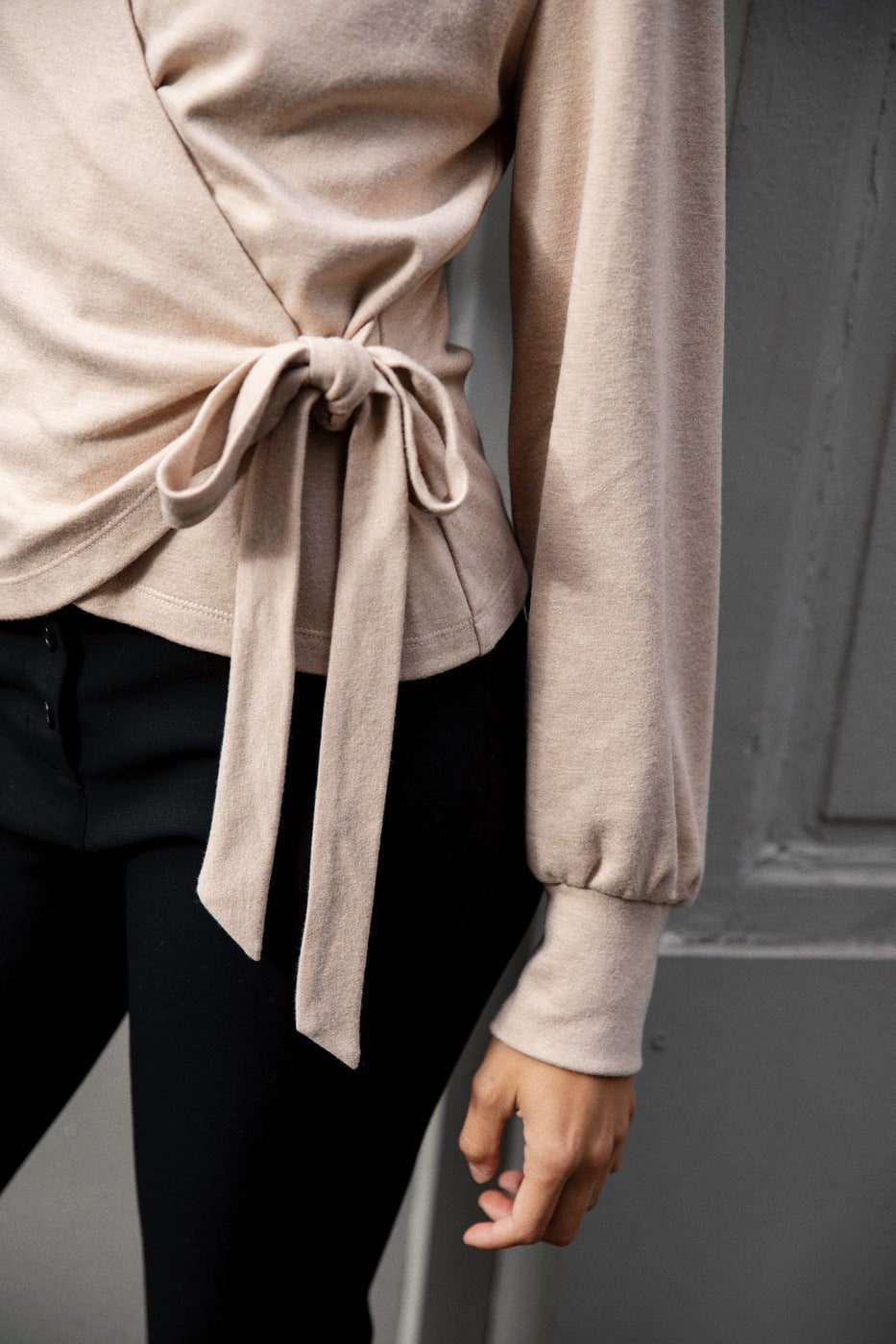 Wrap top Gardenia beige