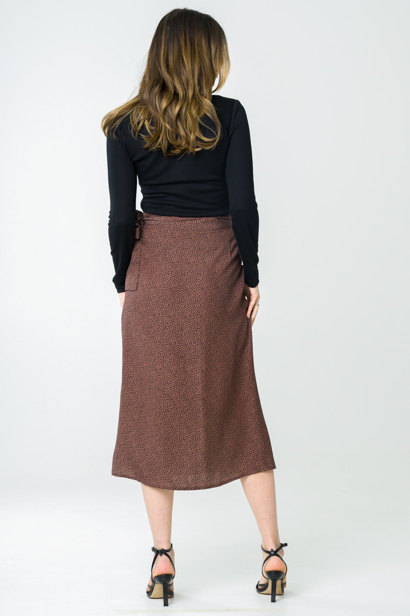 Avani Apparel Midi wrap skirt Azurite animal print in Tencel®