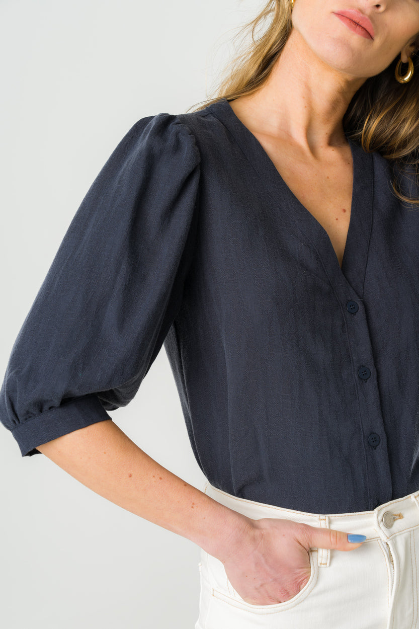 Navy Aster blouse