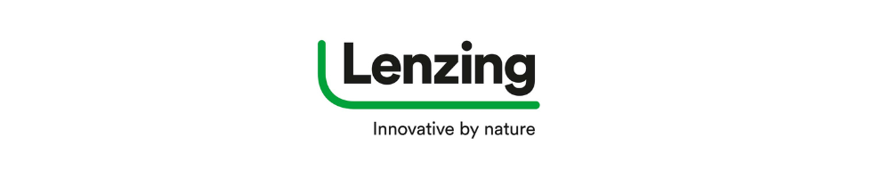 Logo Lenzing, garantissant des fibres écologiques et durables, fabriquées à partir de bois renouvelables et traitées de manière responsable.