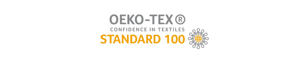 Logo Oeko-Tex 100, garantissant que le produit est exempt de substances nocives et conforme aux normes de sécurité textile les plus strictes pour la santé humaine et l'environnement."